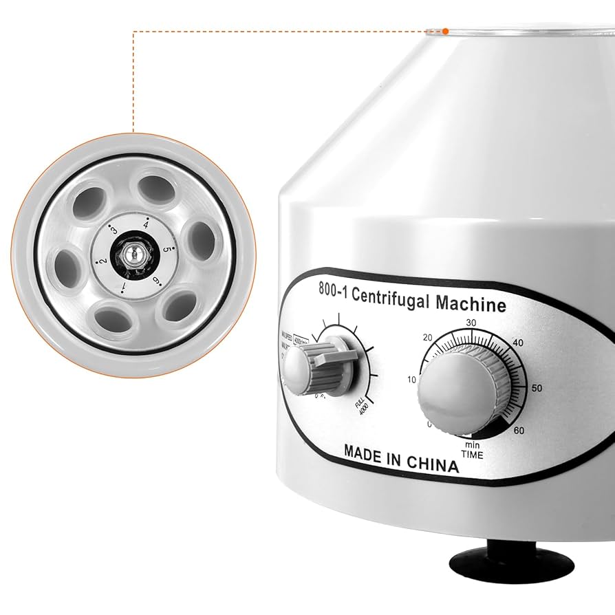 QWORK® Compact Lab Centrifuge 20 ml x 6 Tubes - with 60min Timer and 4000rpm