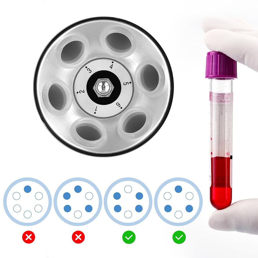 QWORK® Compact Lab Centrifuge 20 ml x 6 Tubes - with 60min Timer and 4000rpm