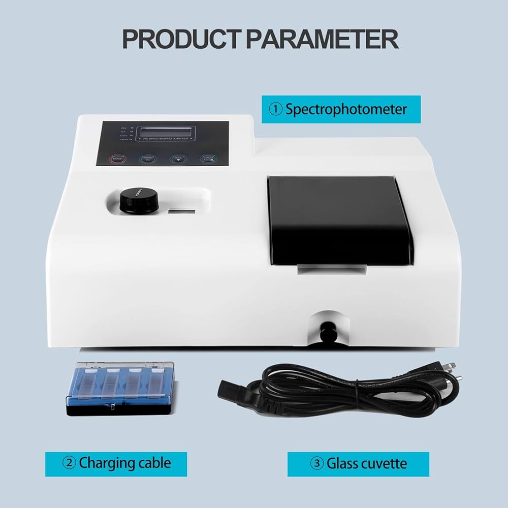 ortable Spectrophotometer 721, LDC Digital Lab Visible Spectrophotometer 350-1020nm Lamp, 6nm Tungsten Lamp Laboratory Analytical Equipment Spectrometer