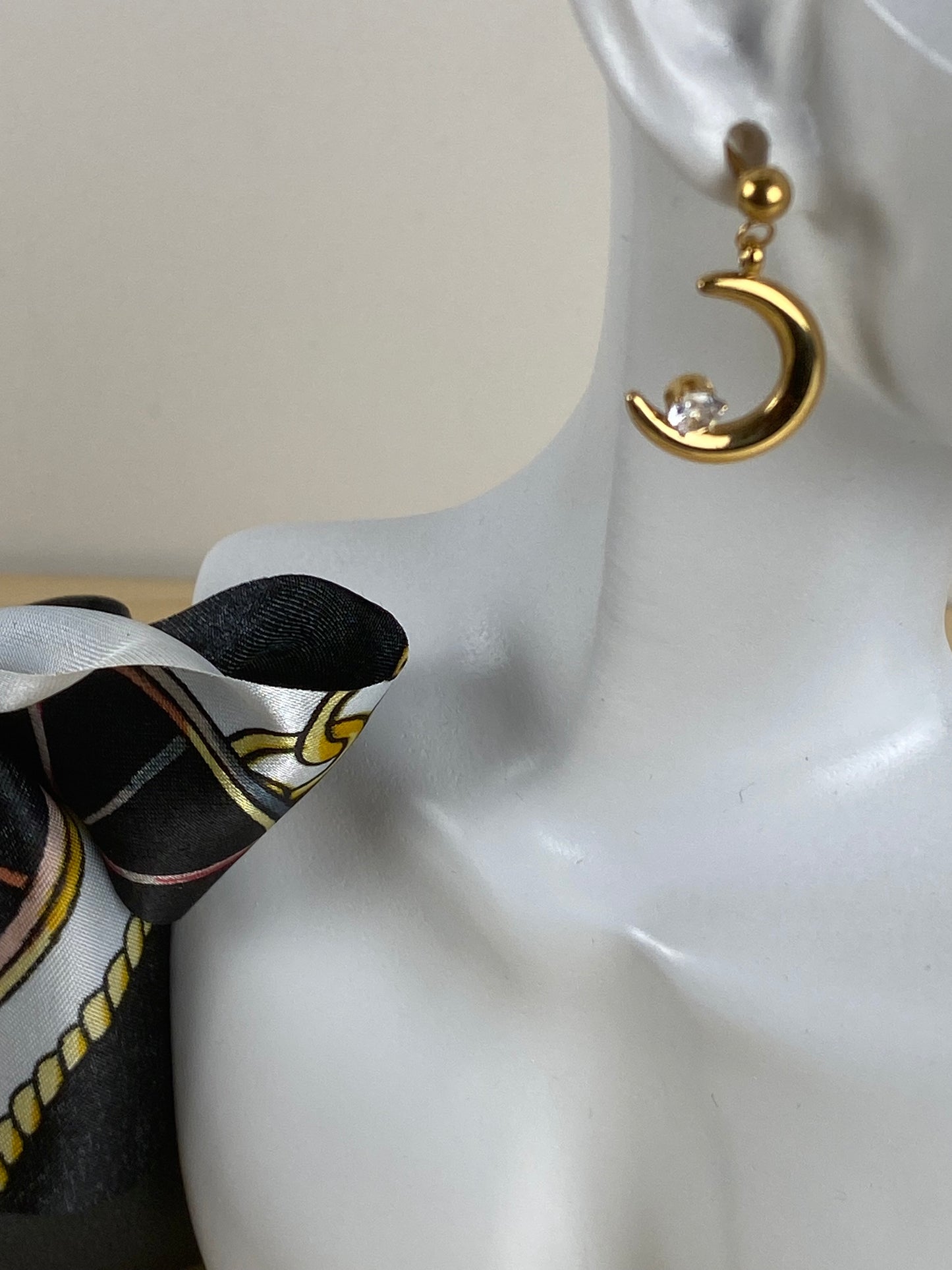 Earrings gold plated, cubic z, 89612