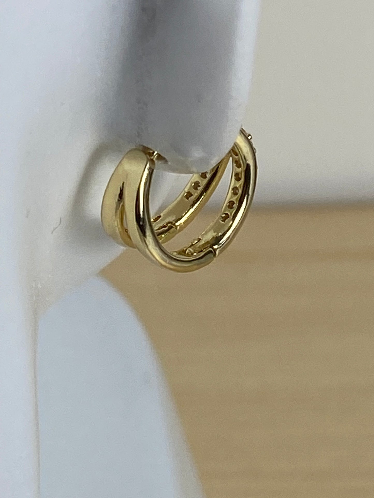 Earrings gold plated, cubic z, 89984
