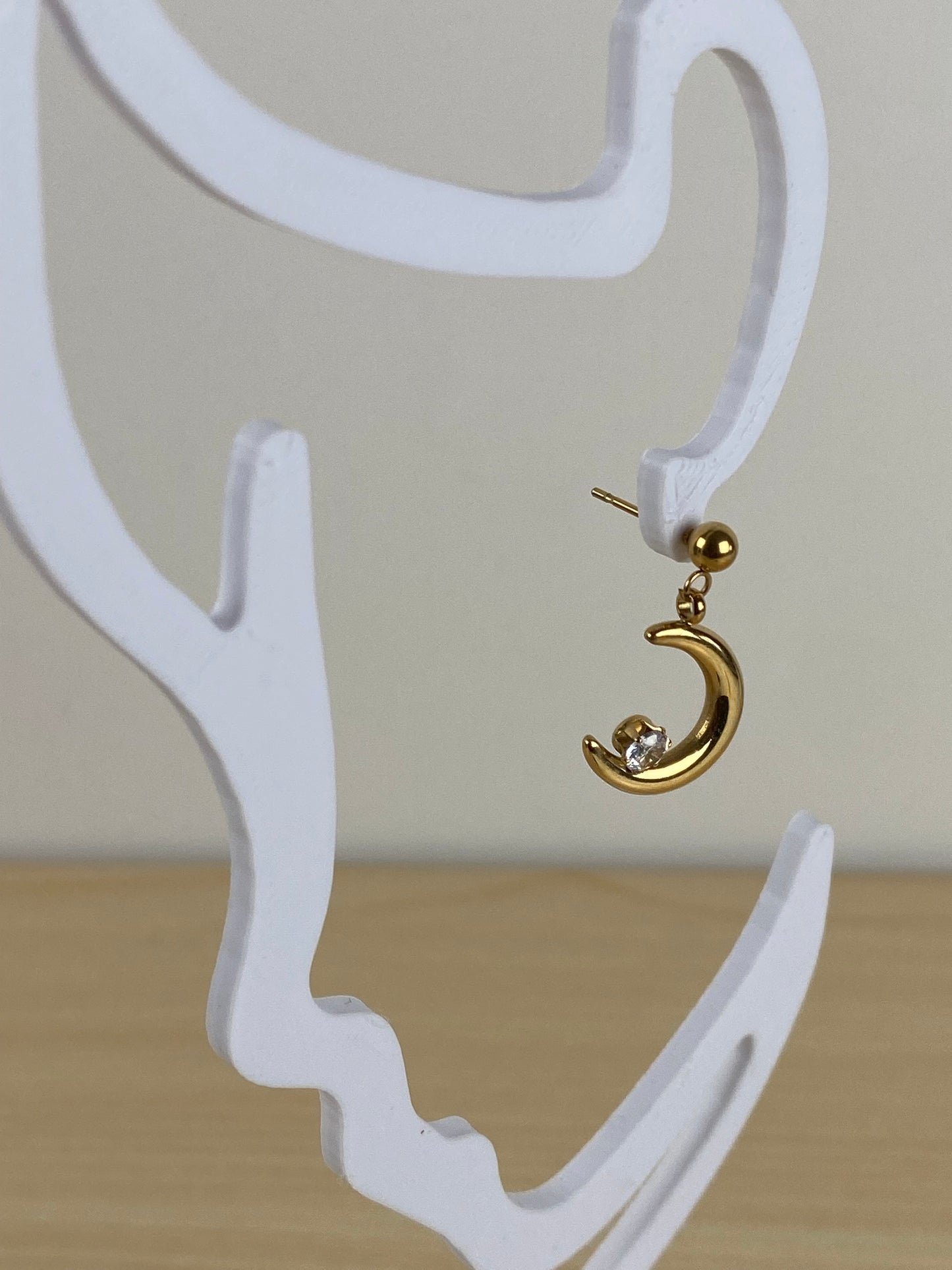 Earrings gold plated, cubic z, 89612
