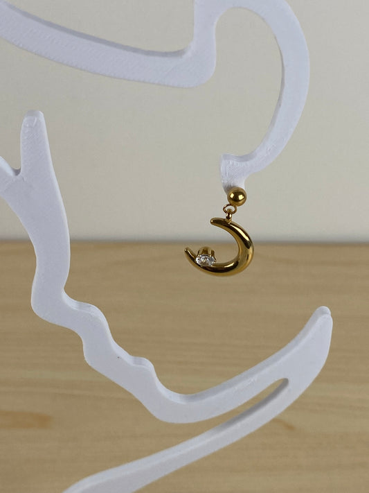 Earrings gold plated, cubic z, 89612