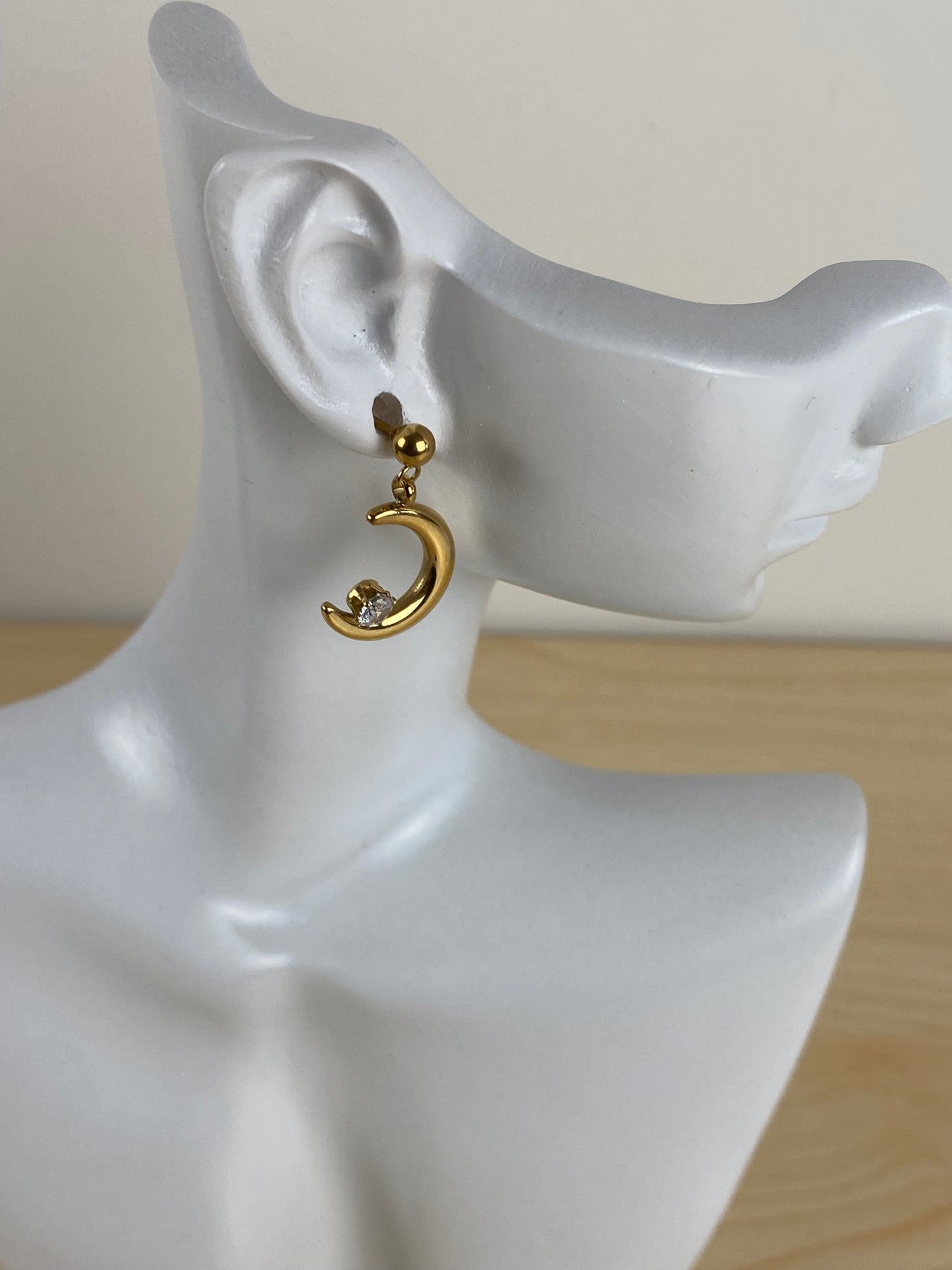 Earrings gold plated, cubic z, 89612