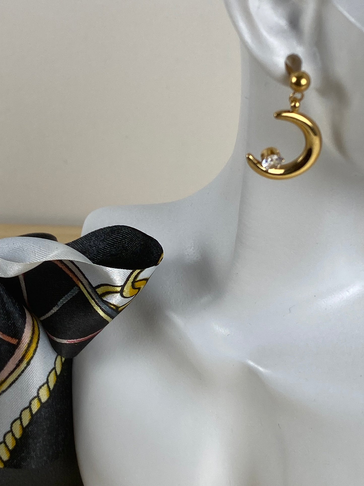 Earrings gold plated, cubic z, 89612