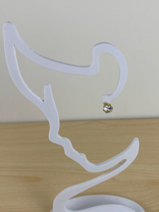 Earrings gold plated, cubic z 89174
