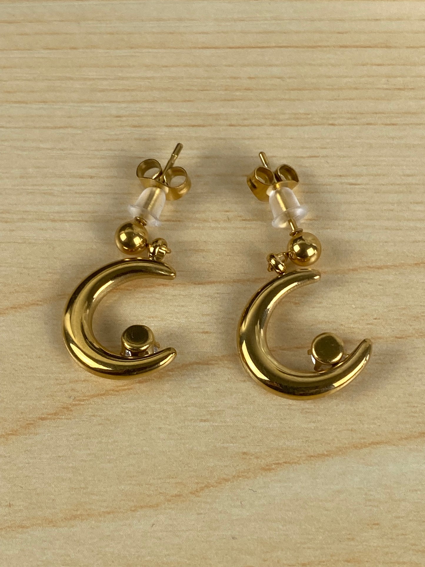 Earrings gold plated, cubic z, 89612