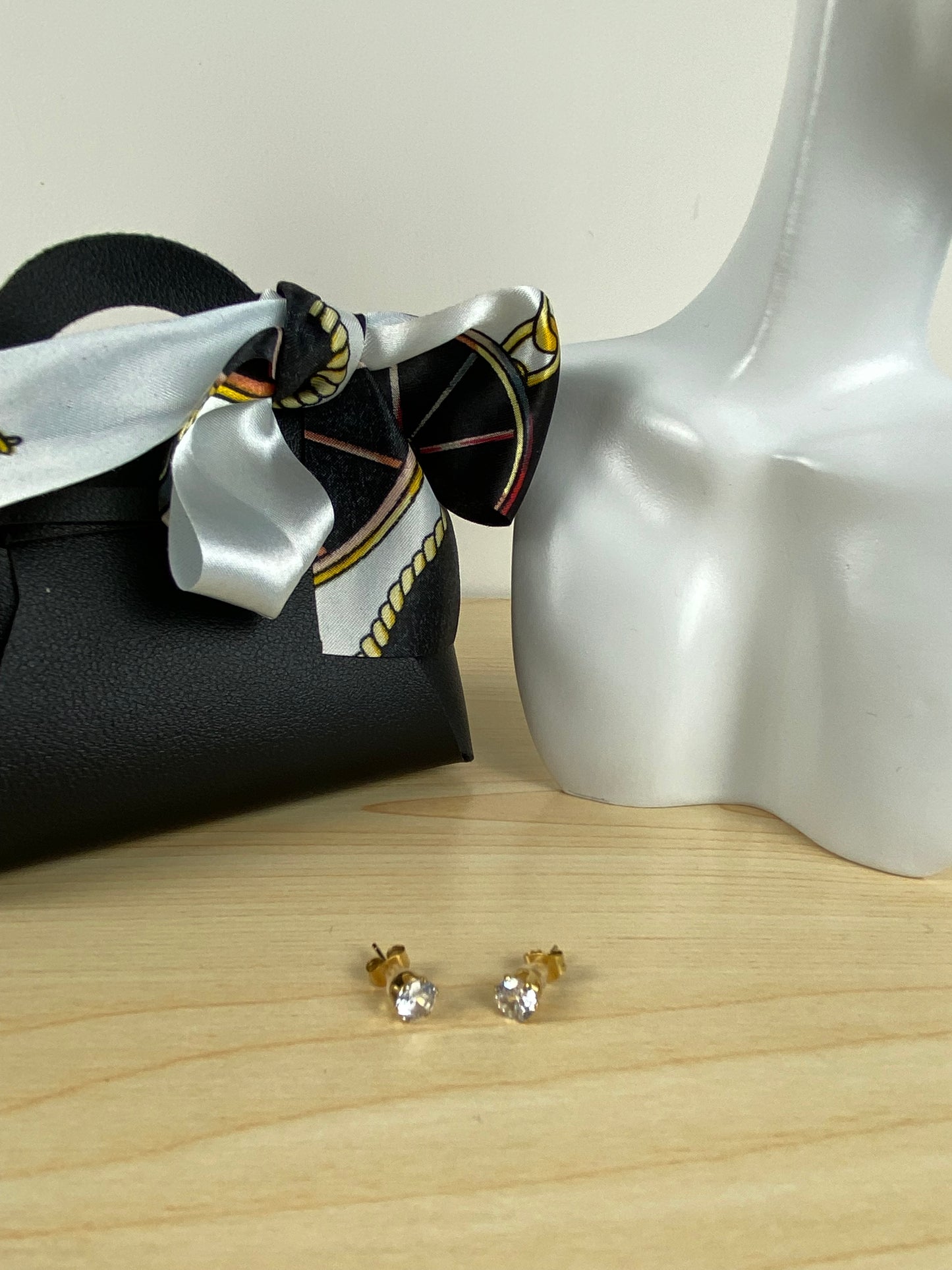 Earrings gold plated, cubic z 89174
