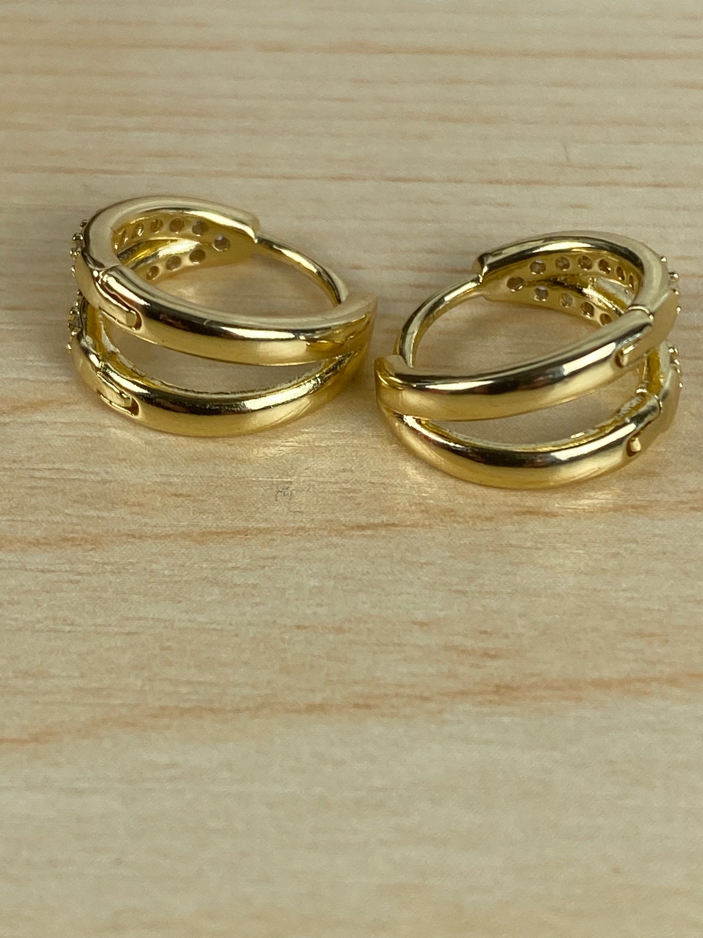Earrings gold plated, cubic z, 89984