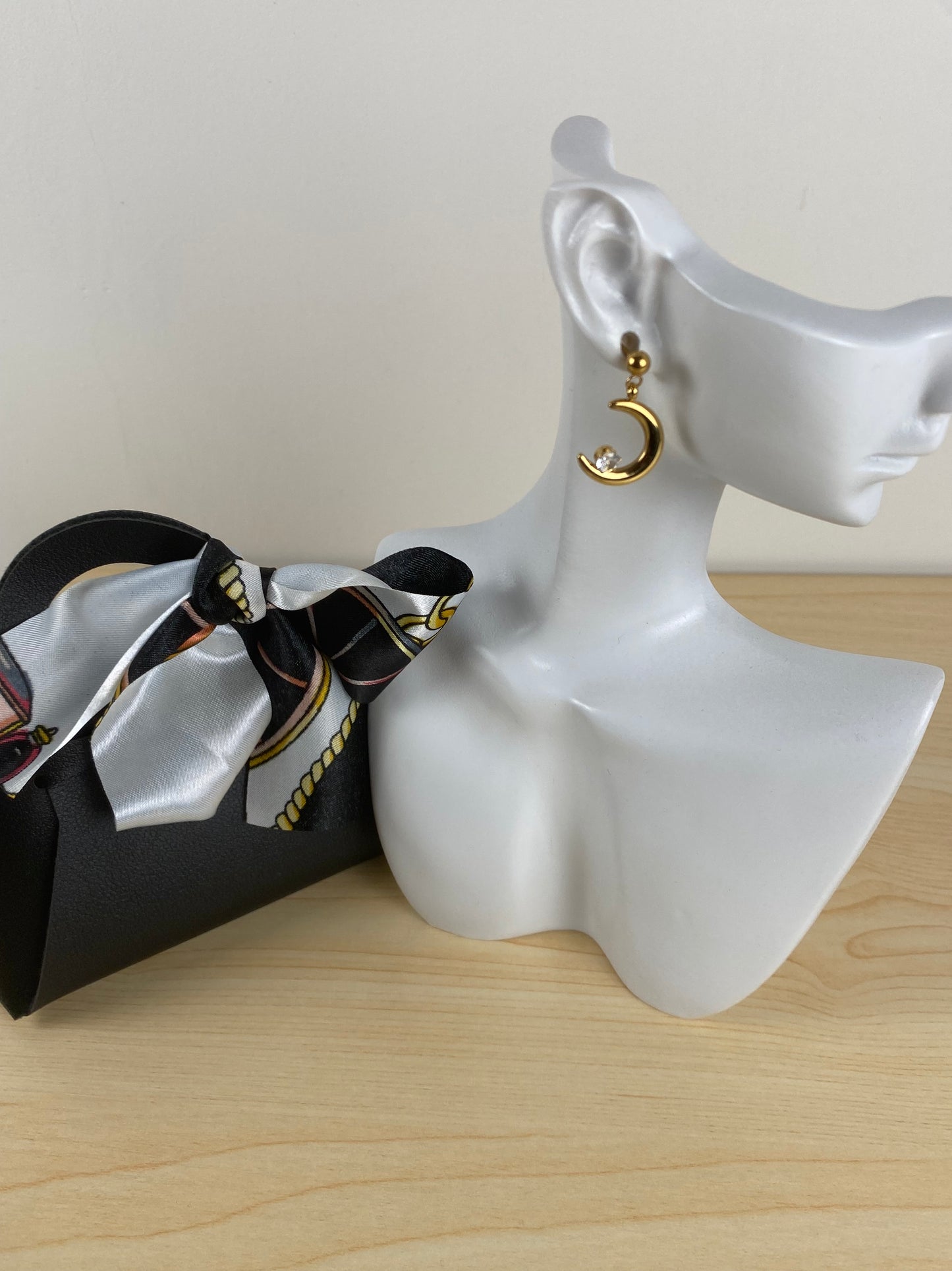 Earrings gold plated, cubic z, 89612