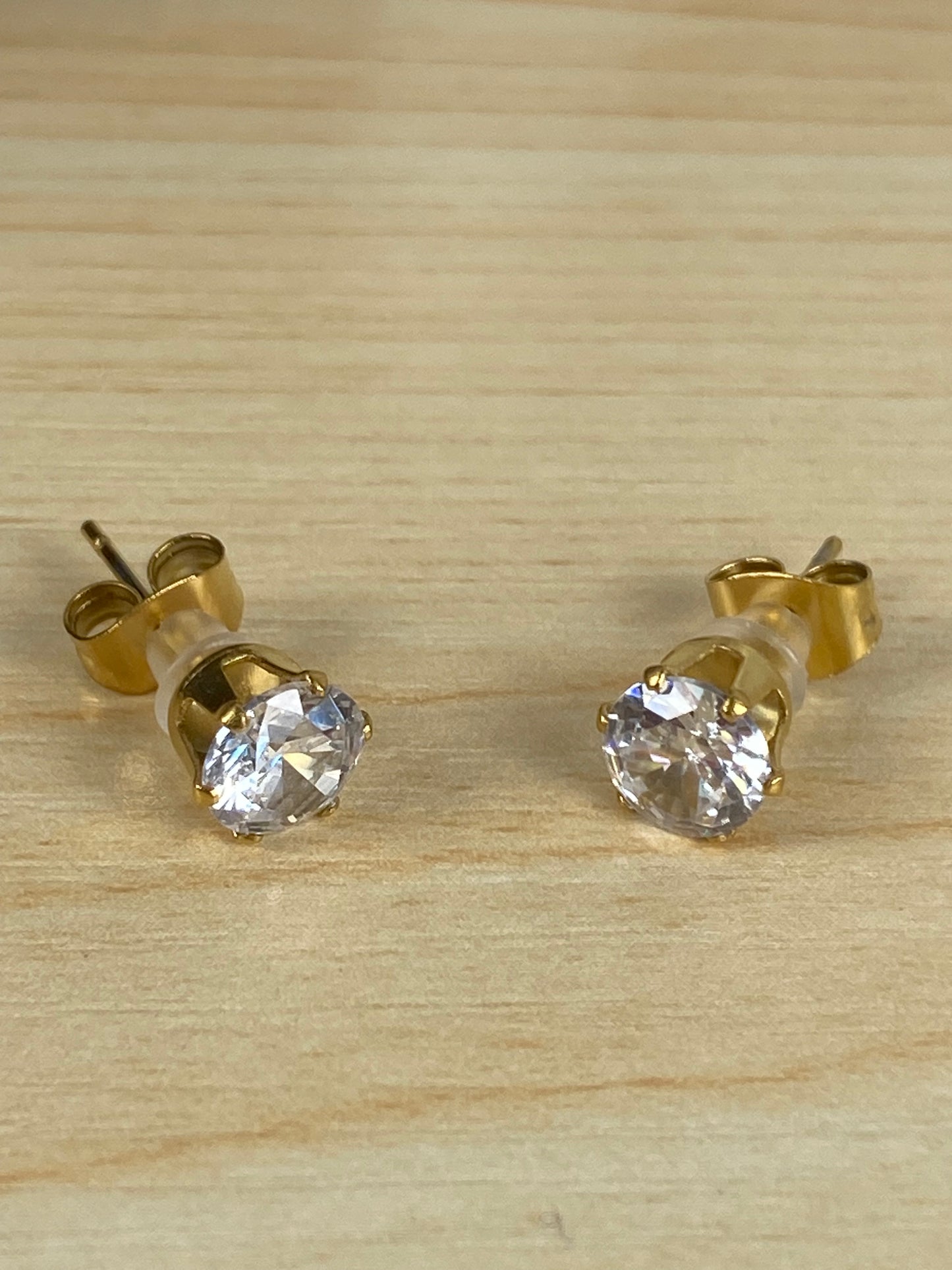 Earrings gold plated, cubic z 89174