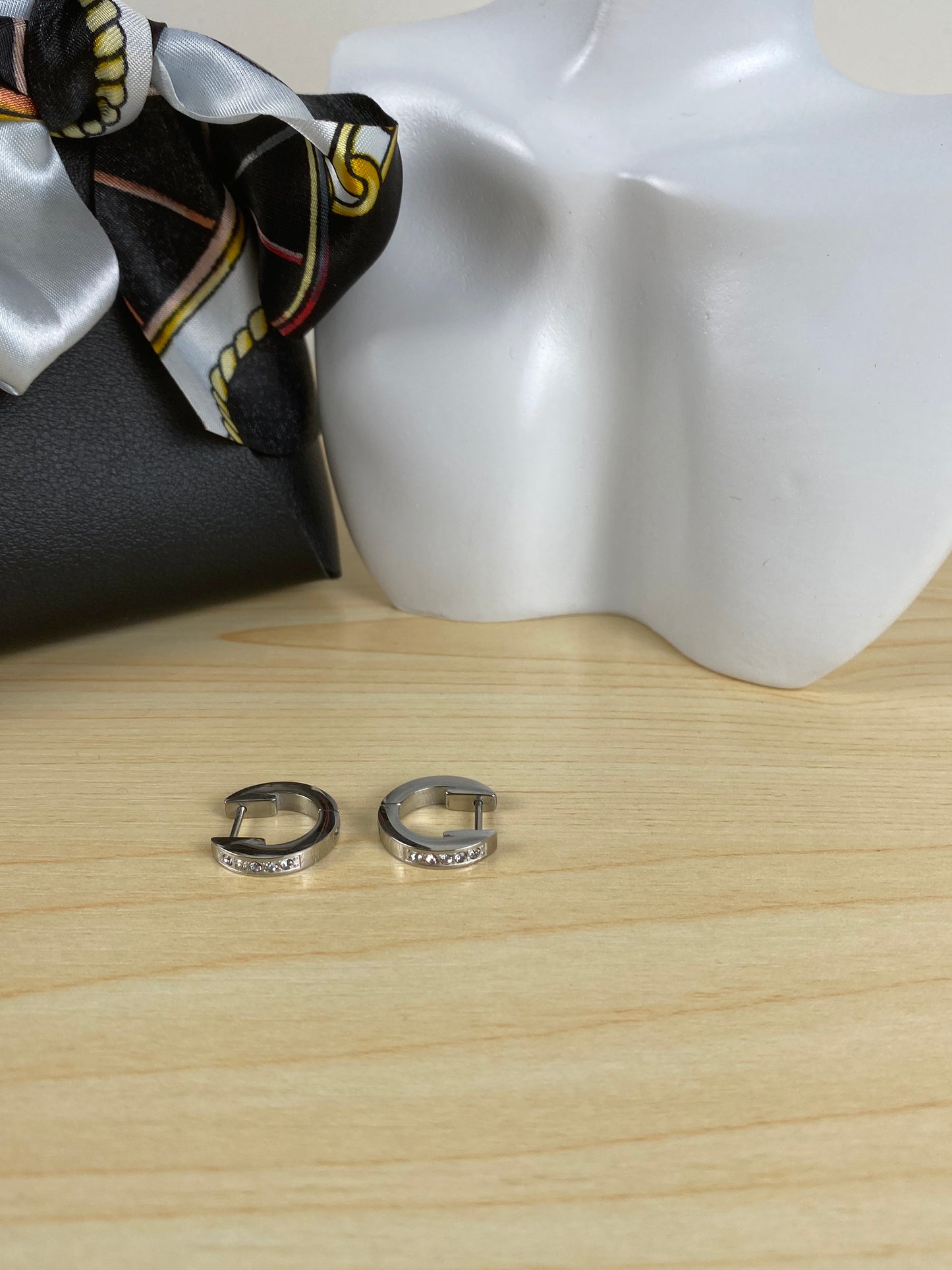 Earrings stainless steel, cubic z 89438
