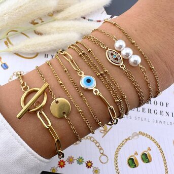 Bracelete corrente gold 87145