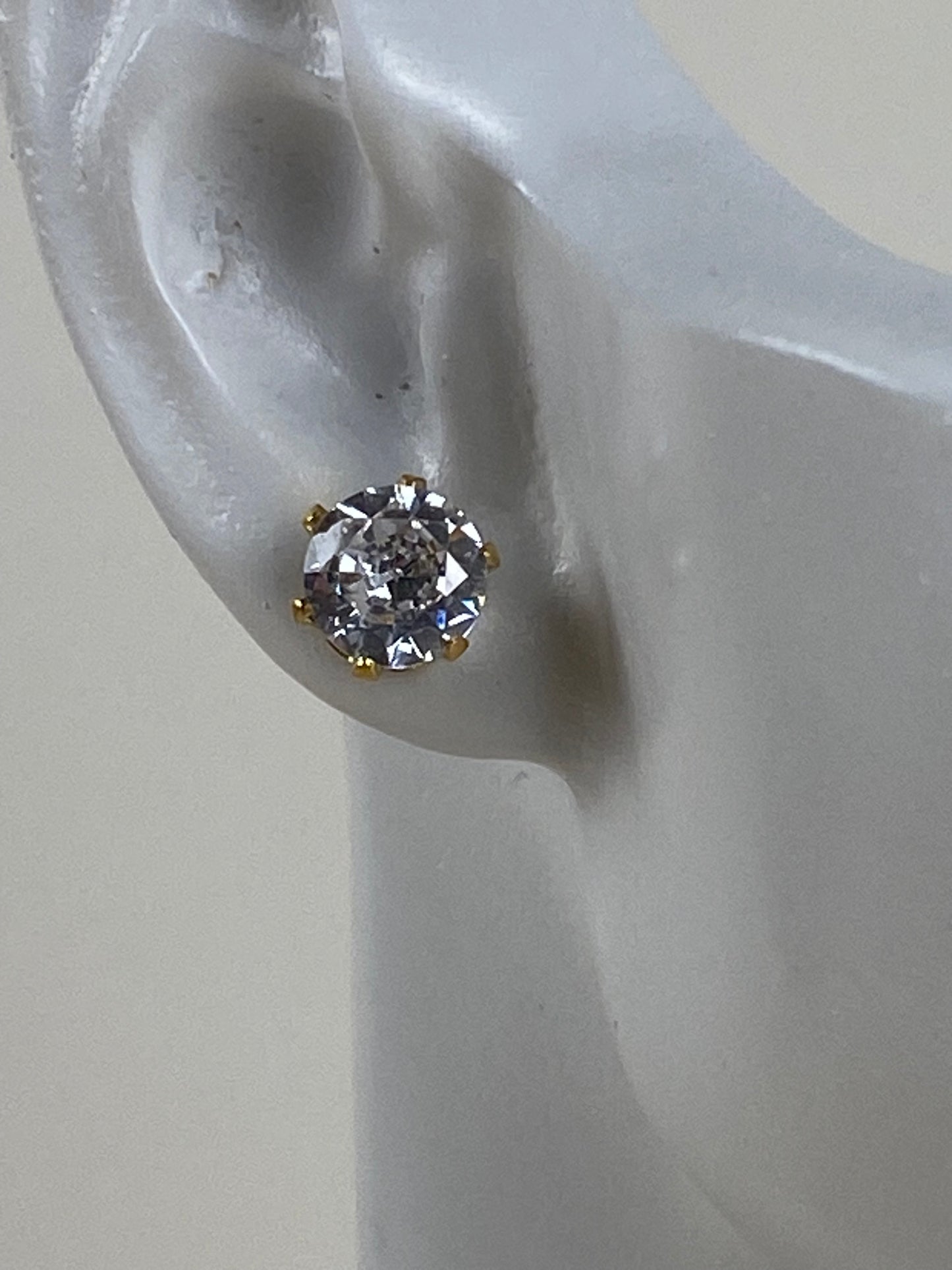 Earrings gold plated, cubic z 89174