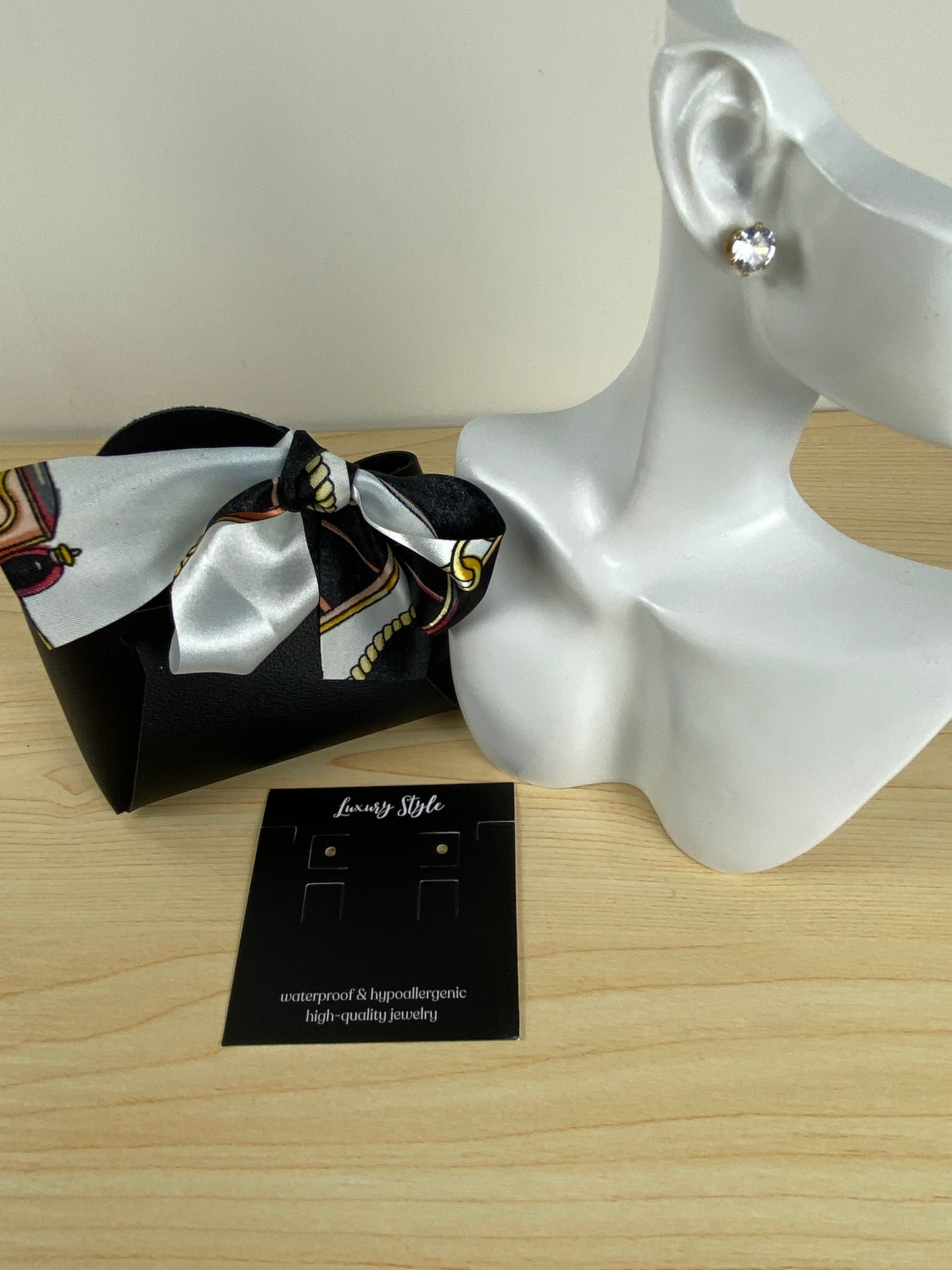 Earrings gold plated, cubic z 89174