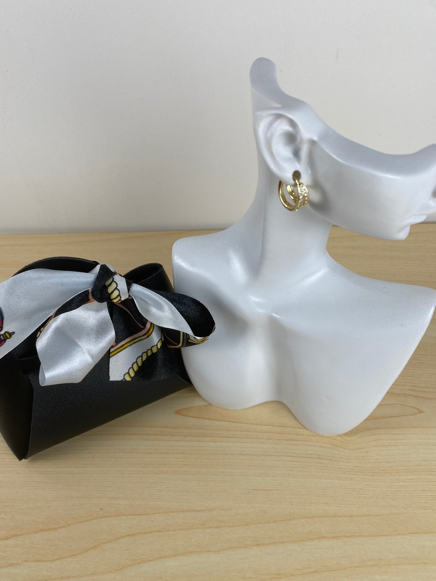 Earrings gold plated, cubic z, 89984