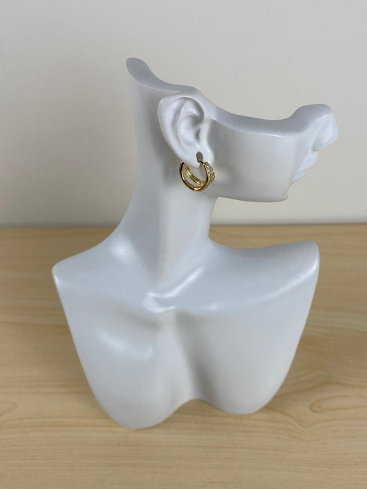 Earrings gold plated, cubic z, 89984