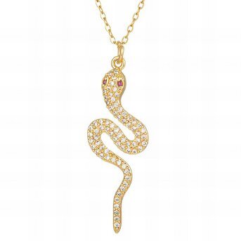 Snake necklace with zirconia gold 88248