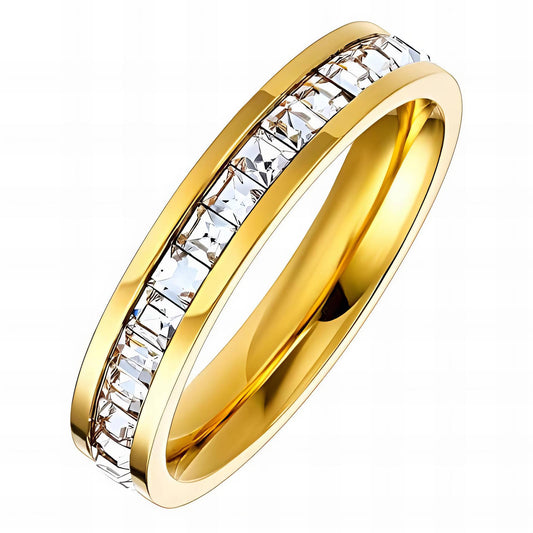 Aliança inteira zirconia gold 87704