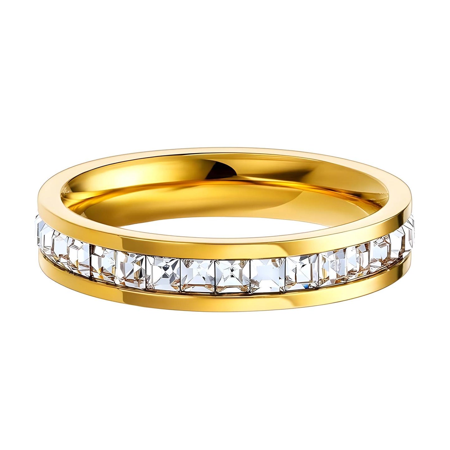 Aliança inteira zirconia gold 87704
